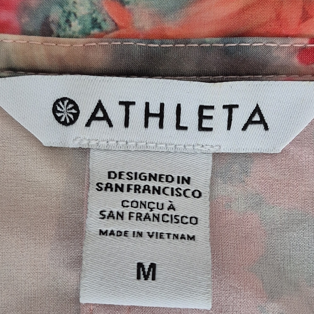 Athleta Multicolor Floral Print Romper - Coral, Yellow, Blue - Picture 11 of 14